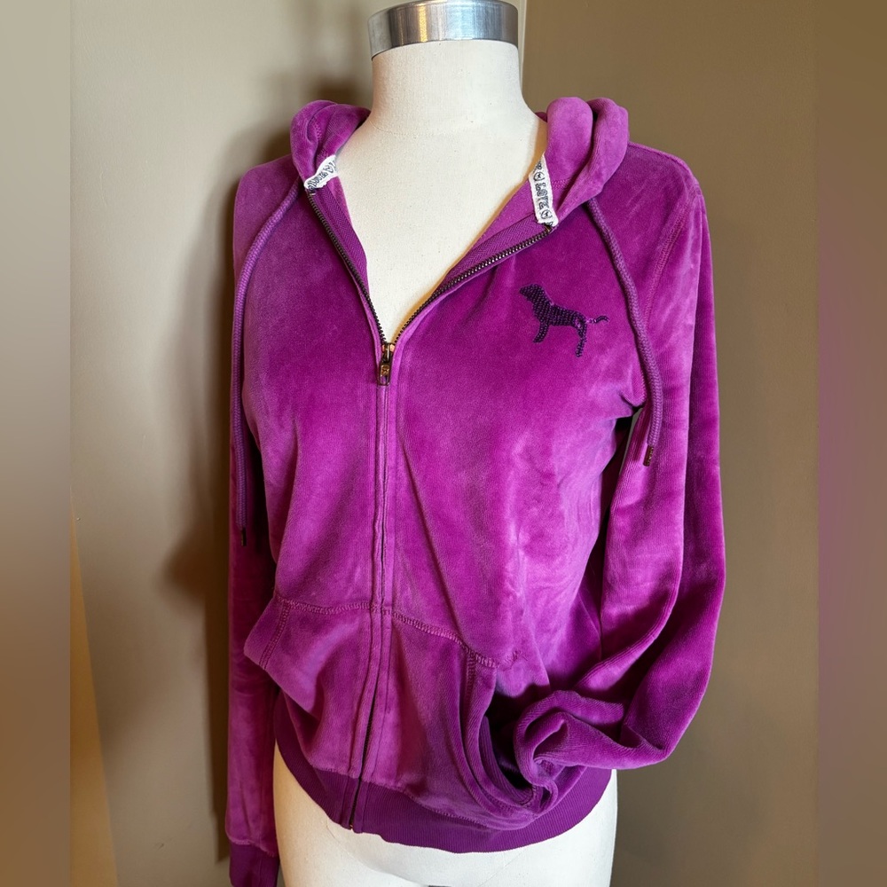 Victoria's Secret Y2K Magenta sequin zip up